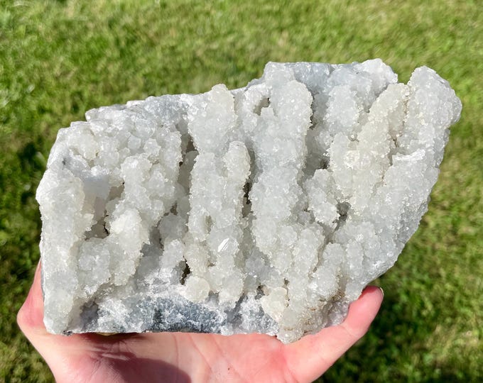 Stalactic Calcite Crystal Cluster Mineral Display Specimen 4.14 lbs
