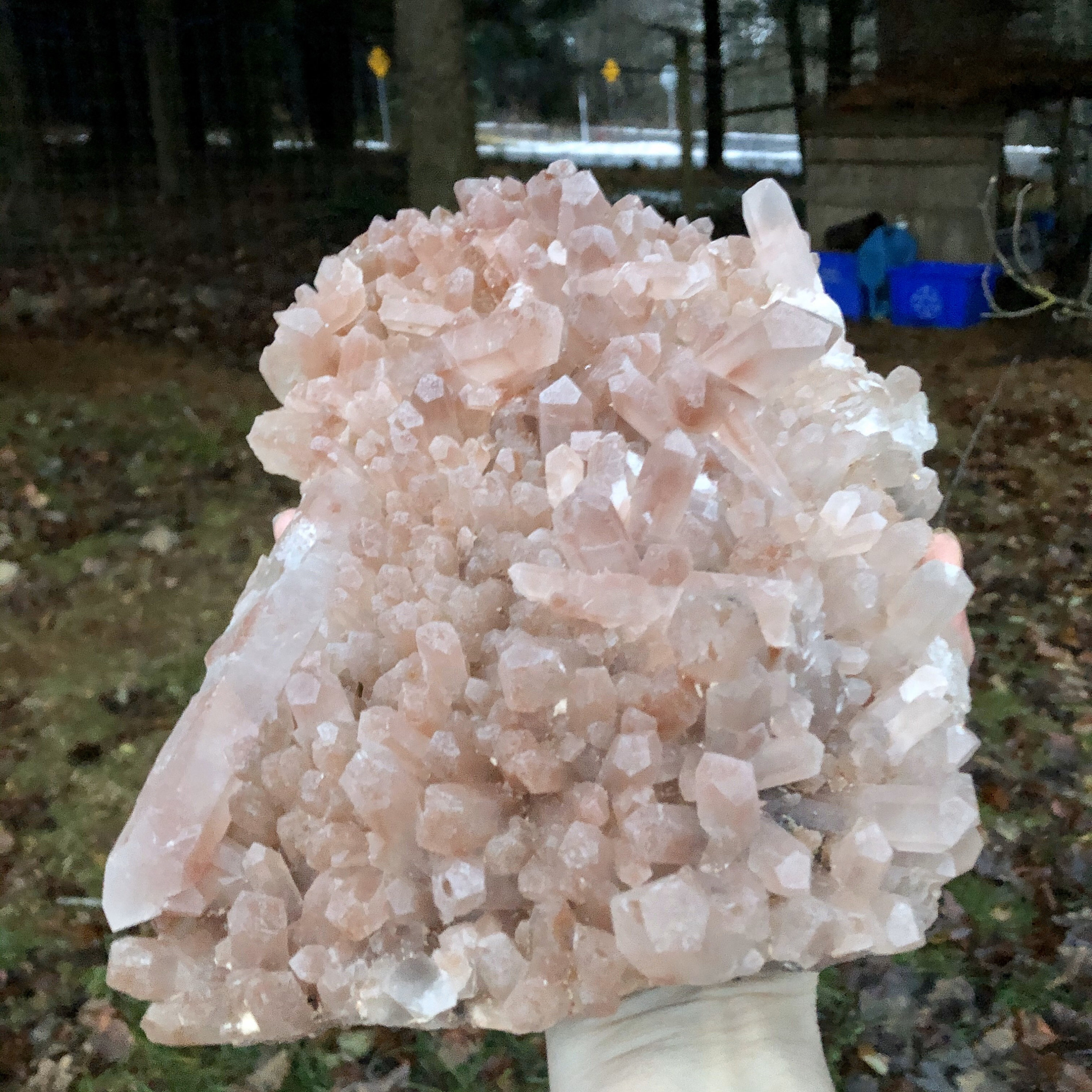 2282g Large Peach Quartz Crystal Cluster Plate Mineral Specimen