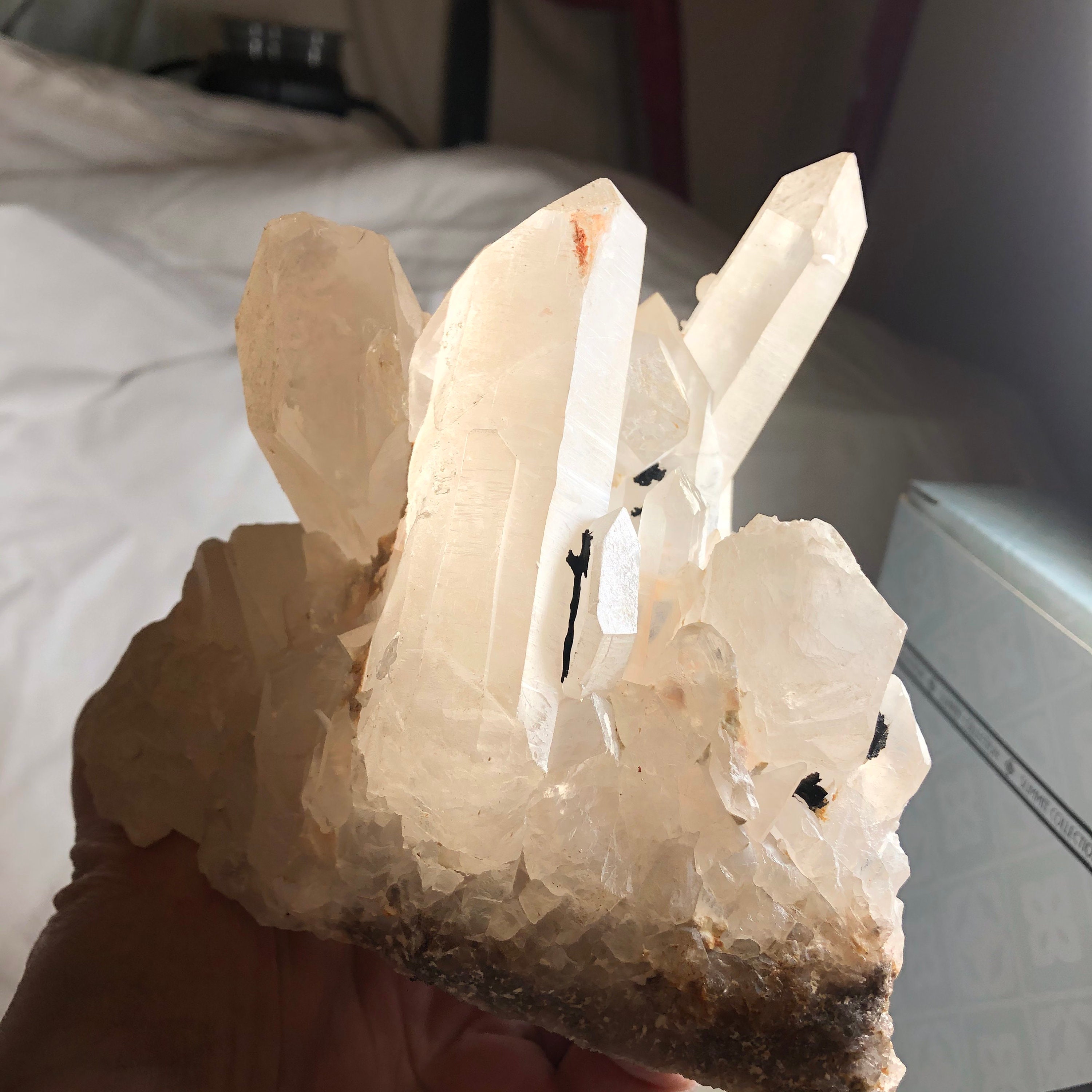 Large White Quartz Crystal Cluster Specimen