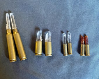 Quartz and Orange Kyanite Crystal Bullets 4 pairs