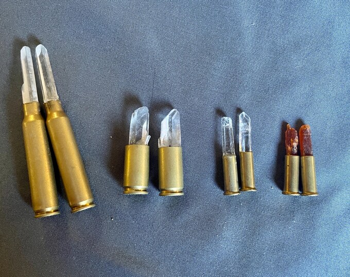 Quartz and Orange Kyanite Crystal Bullets 4 pairs