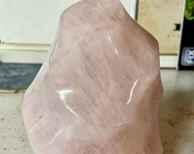 Rose Quartz Standing Spiral Flame Freeform 6.58 lbs