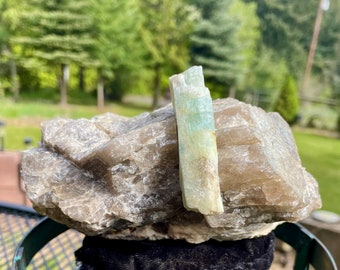 Aquamarine in Quartz Mineral Display Specimen 3.95 lbs