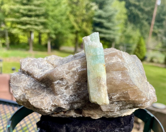 Aquamarine in Quartz Mineral Display Specimen 3.95 lbs