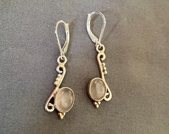 Rose Quartz and Sterling Silver Earrings