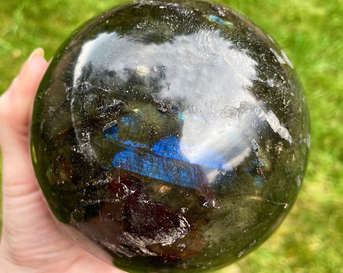 113mm Labradorite Sphere Orb Ball Mineral Display Specimen