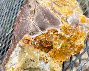 Oregon Fire Opal in Rhyolite Jasper Mineral Display Specimen 3.17 lbs