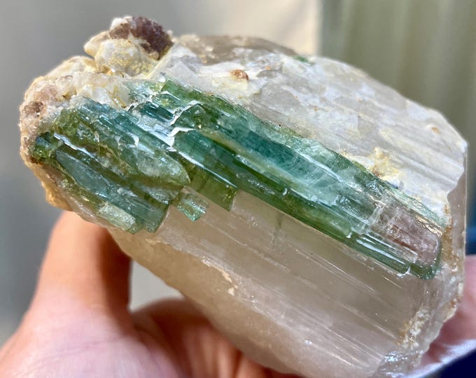 1.32 lb Watermelon Tourmaline Crystal Cluster