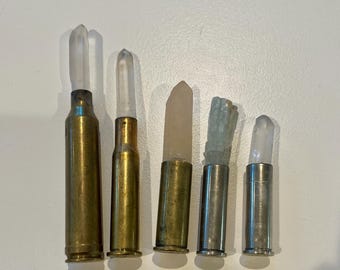 Aquamarine and Quartz Crystal Bullets Set of 5