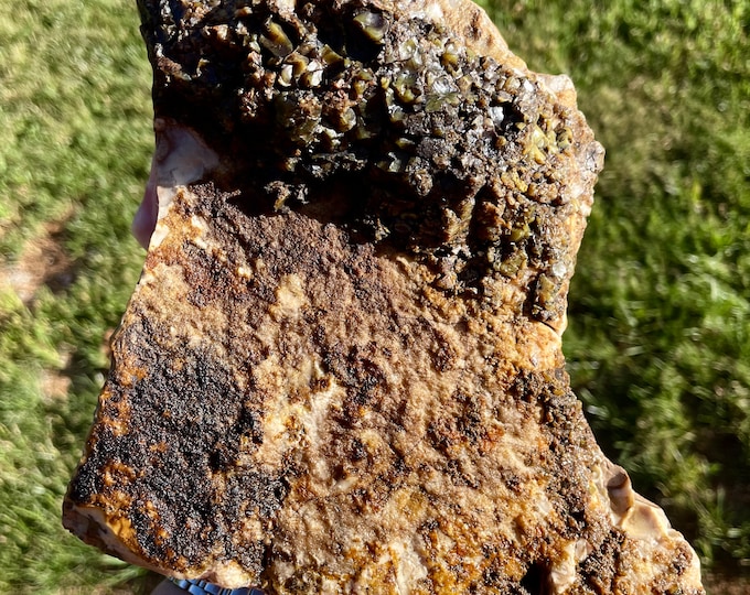 Green Opal On Matrix Mineral Display Specimen 7.84 lbs