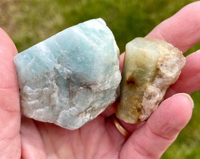 Aquamarine Crystals Set of 2