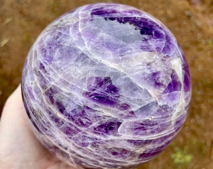 111mm Chevron Amethyst Sphere Orb Ball