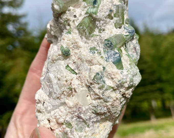 Watermelon Tourmaline Crystal Cluster 276 grams