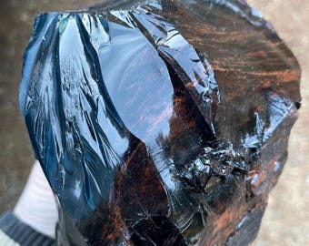 3.93 lb Black Mahogany Obsidian Mineral Display Specimen