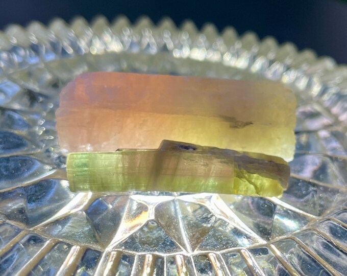 23.04g Pair of Watermelon Tourmaline Crystals