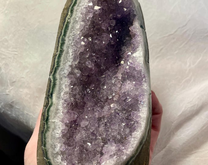 2.5 lb Amethyst Geode Crystal Cluster Mineral Display Specimen