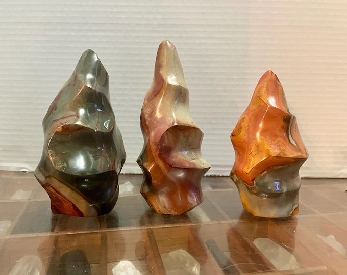 Polychrome Jasper Flame Freeforms 3.74 lbs Set of 3
