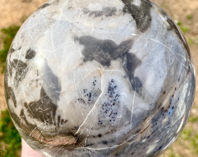 163mm Volcanic Agate Vesuvianite Sphere Orb Ball Mineral Display Specimen