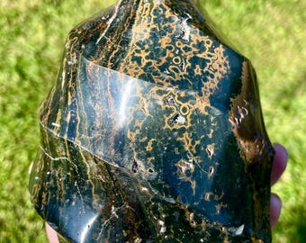 Ocean Jasper Twisted Spiral Flame Freeform Mineral Display Specimen 4.07 lbs
