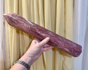 5.31 lbs Pink Jade Obelisk Pillar Tower Point Wand Column Generator