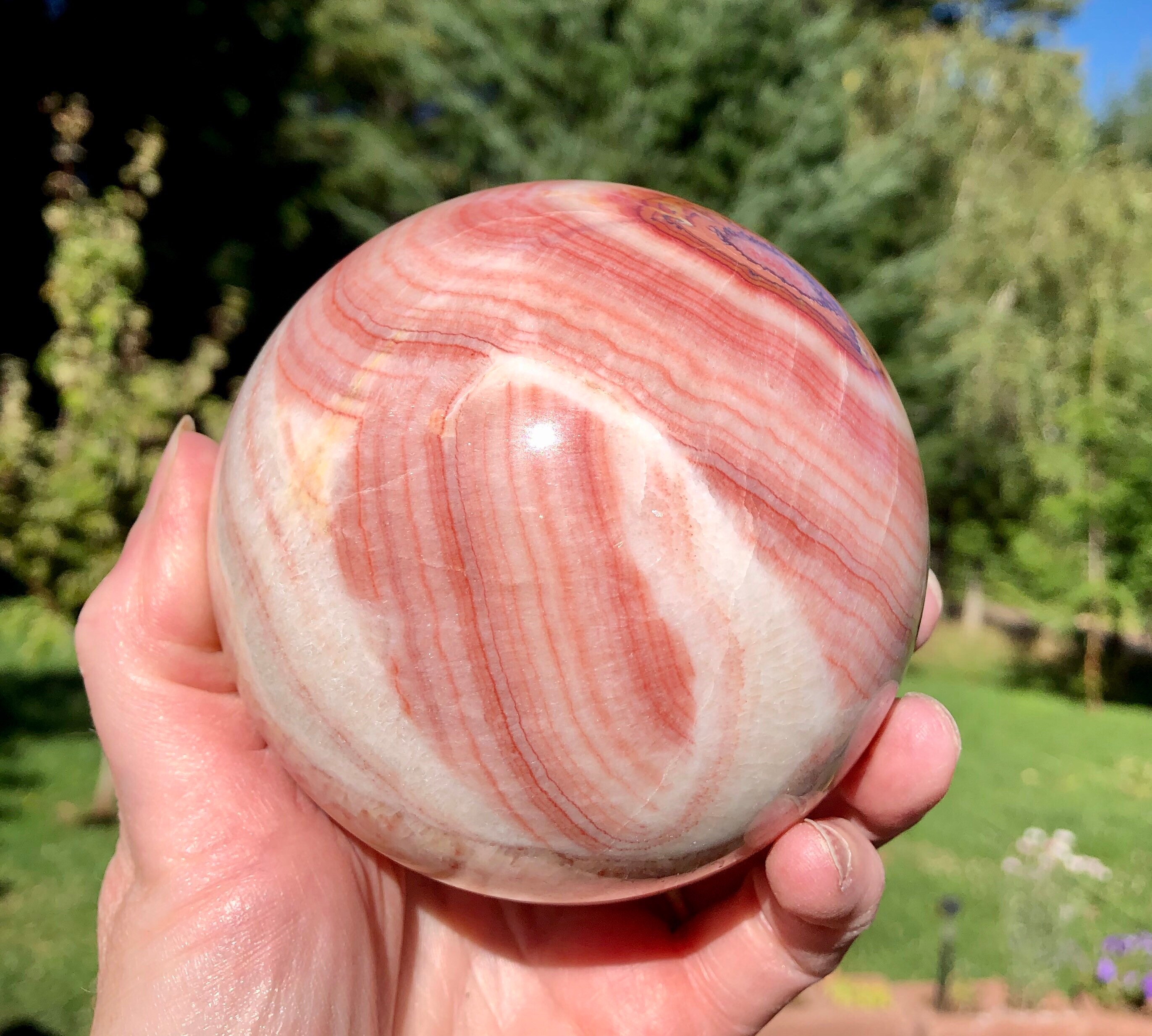 94mm Large Pork Stone Crystal aka Dali Rainbow Jasper Sphere Orb Ball