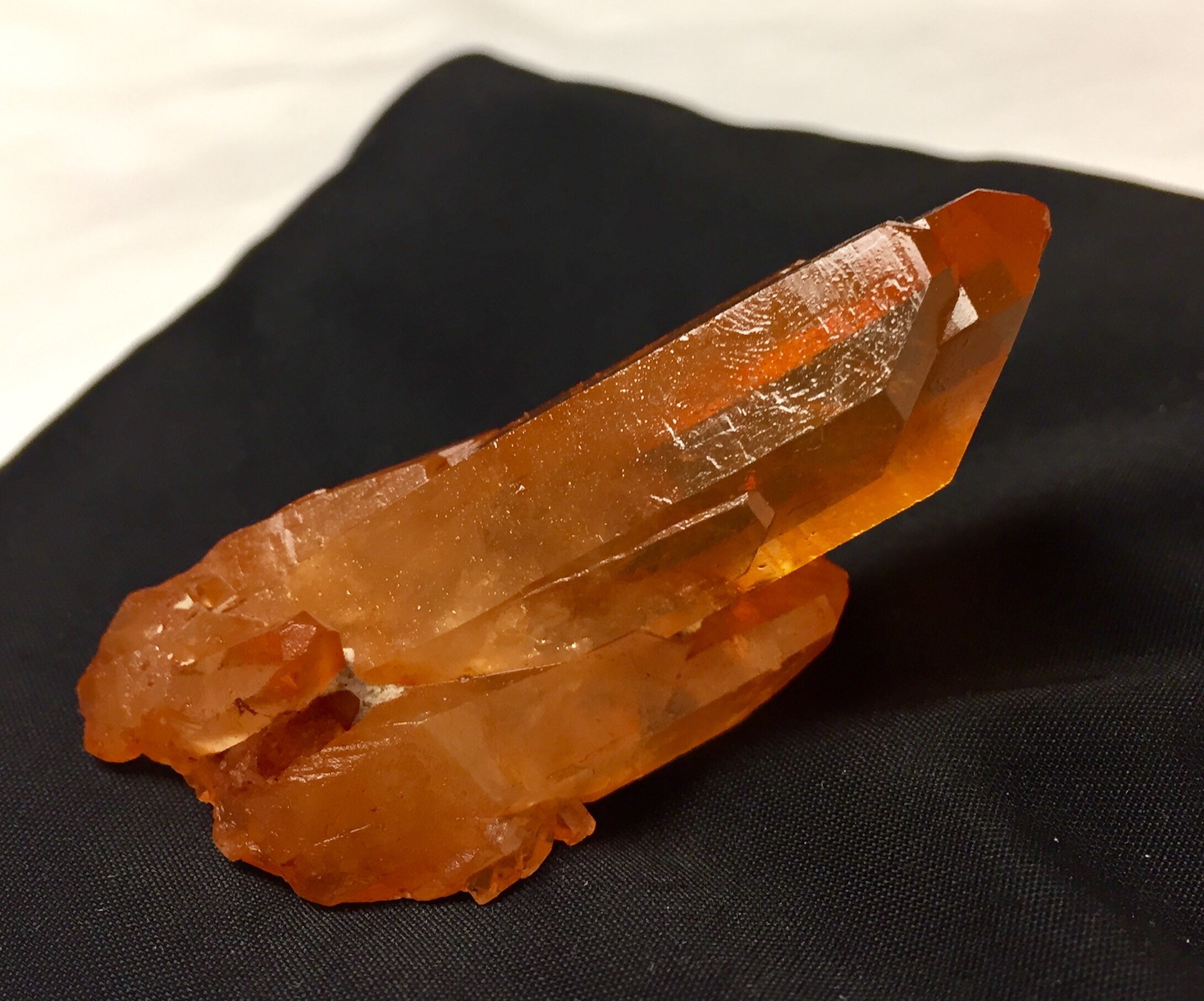 Tangerine Quartz crystal cluster all natural and very pretty