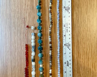Gemstone Beads (5) strands Agates-Quartz-Carnelian