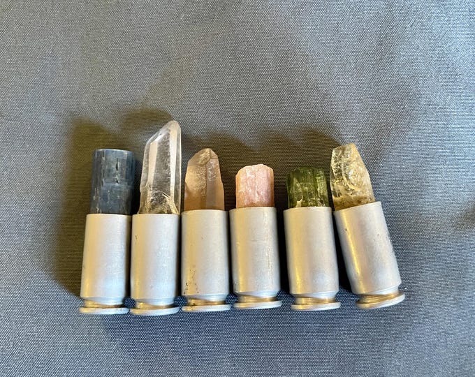 40 caliber Crystal Bullets For Jewelry Making set of 6
