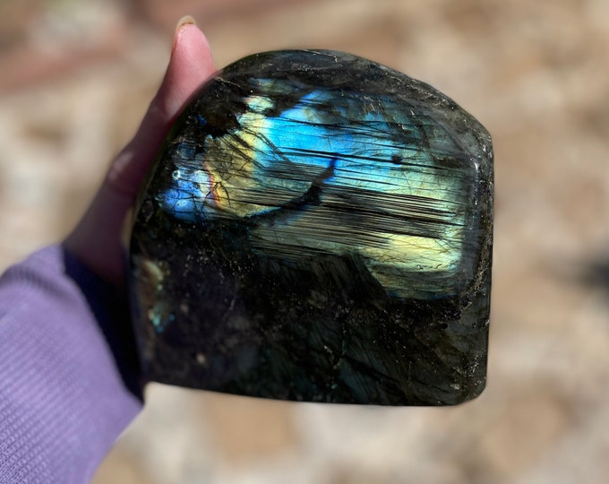 Standing Labradorite Freeform Mineral Display Specimen 3.3 lbs