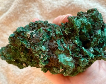 1.2 lbs Malachite Crystal Cluster Mineral Display Specimen