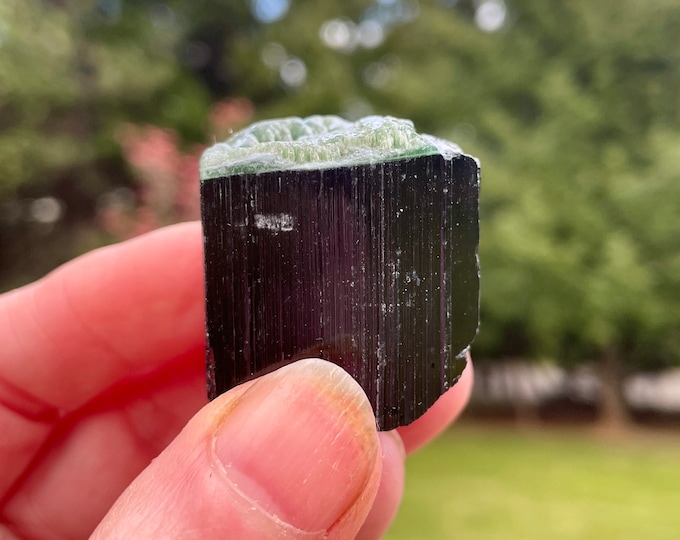 Green Cap Tourmaline Crystal 58.9 grams