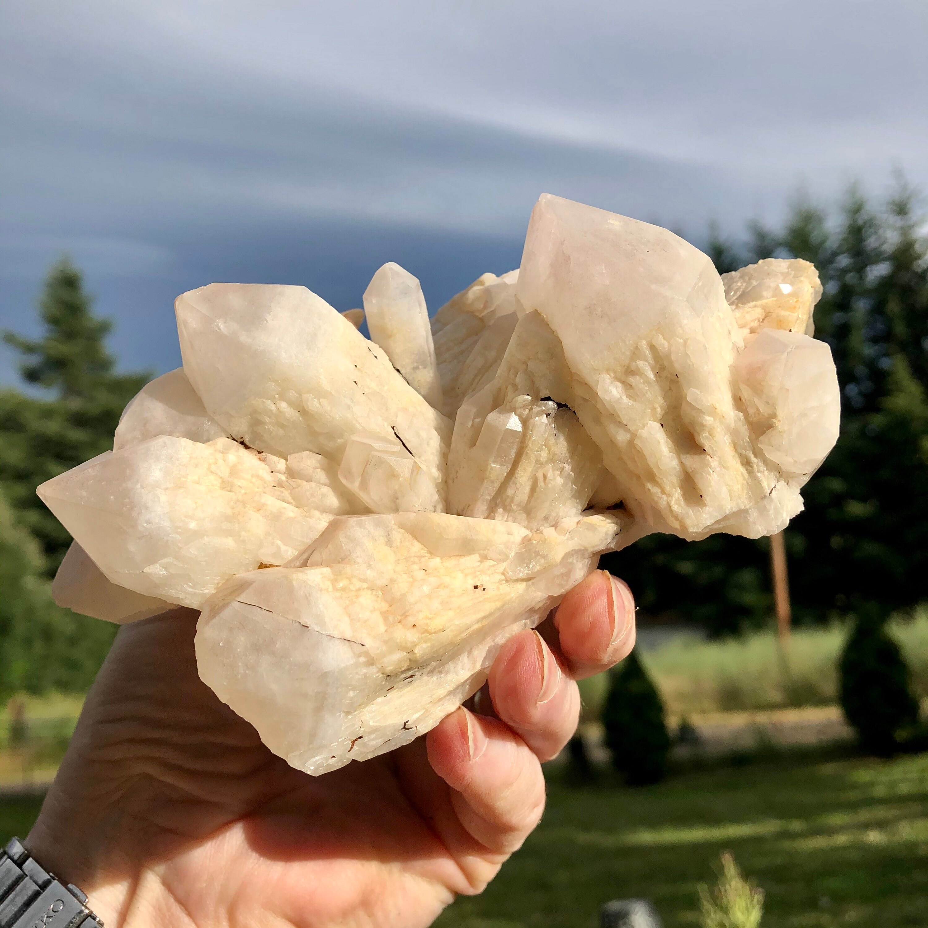 510g Pineapple Candle Quartz Crystal Cluster Mineral Display Specimen