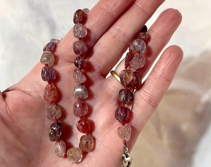 18 inch Pink Spinel Hand Knotted Necklace