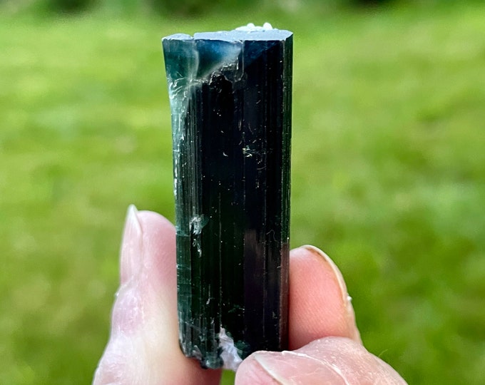 21.76g Blue Cap Tourmaline Terminated Crystal
