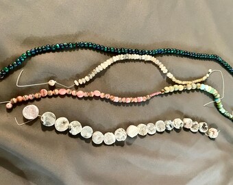 Gemstone Bead Strands (4) Chrysocolla Rhodochrosite Opal Rutile Druzy