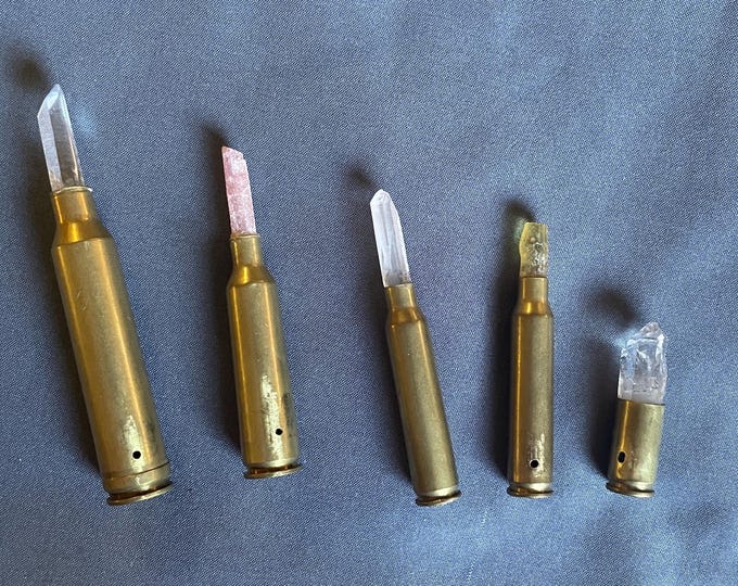 Crystal Bullets For Jewelry Making Drilled Set of 5