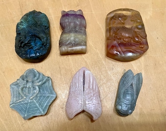 Carved Stone Figurine Pieces… set of 6