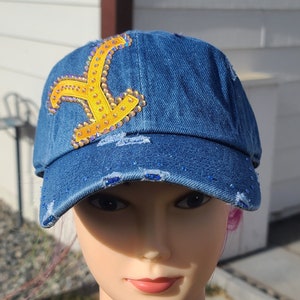 Ladies Blue Denim Vintage BLING Hat