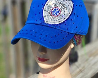 Elegant Blue Embellished Cap Woman main image 4