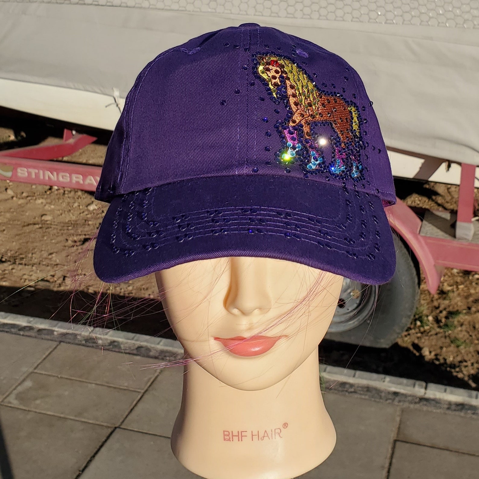 Ladies Purple Horse BLING Hat - Etsy