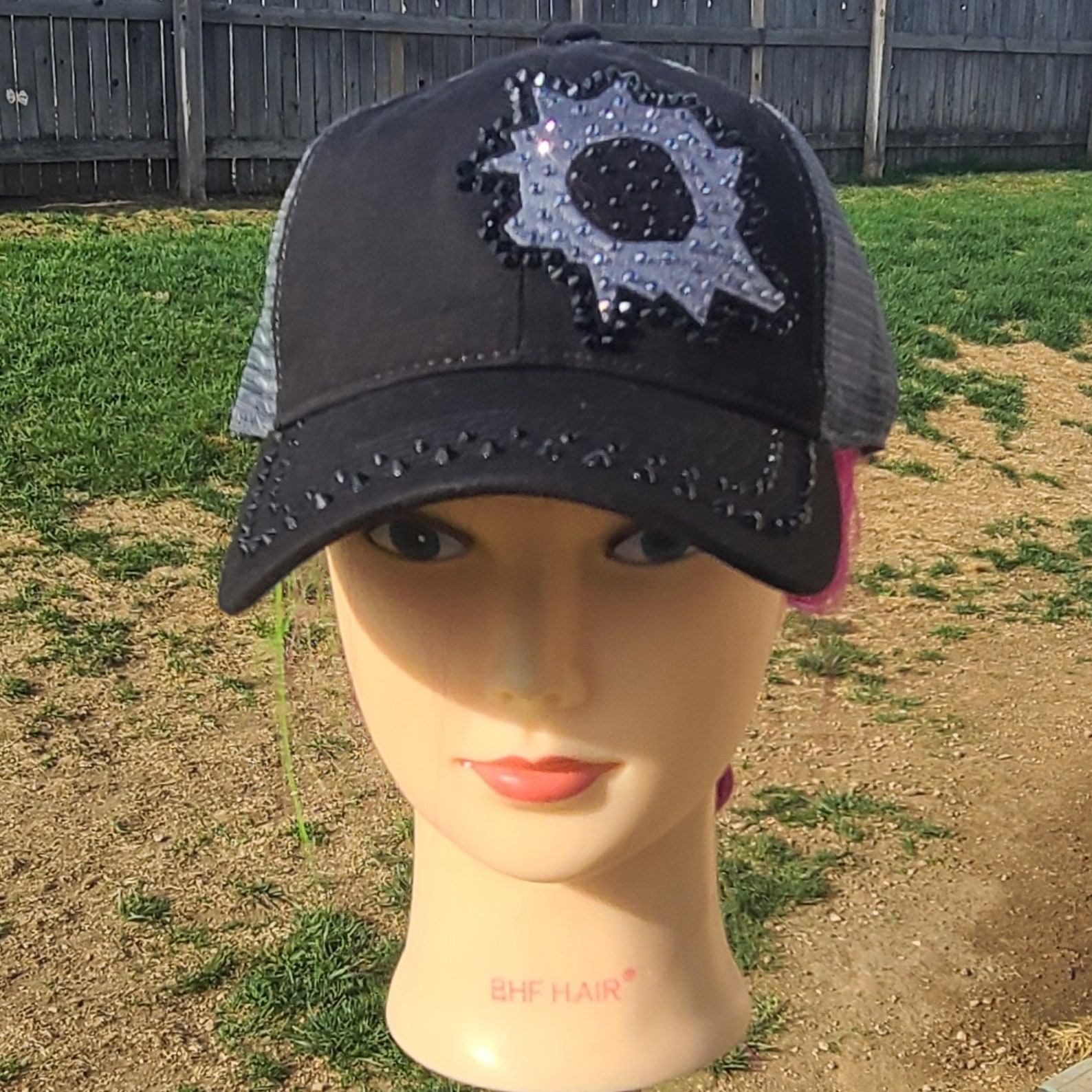 Ladies Black & Gray Bullet Hole BLING Hat - Etsy