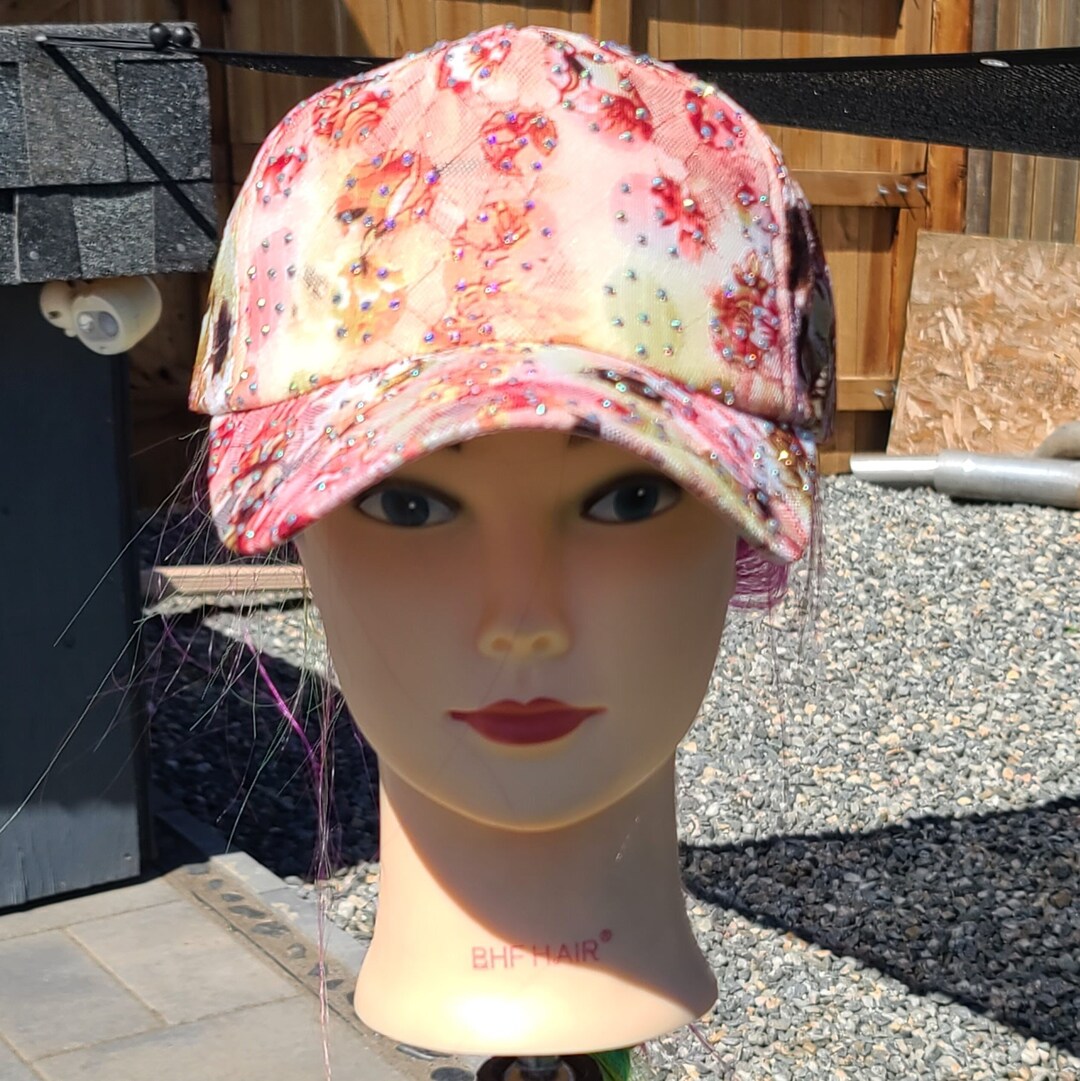 Chic Peach Rhinestone Women\'s Hat Helen Kentucky Derby Hat in Peach – MediaNoche main image 4