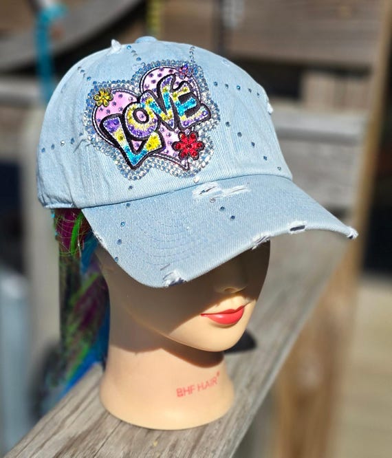 Light Blue Denim Love BLING Hat NEW - Etsy display picture 1