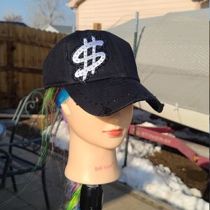 Ladies Black Money Bling Hat