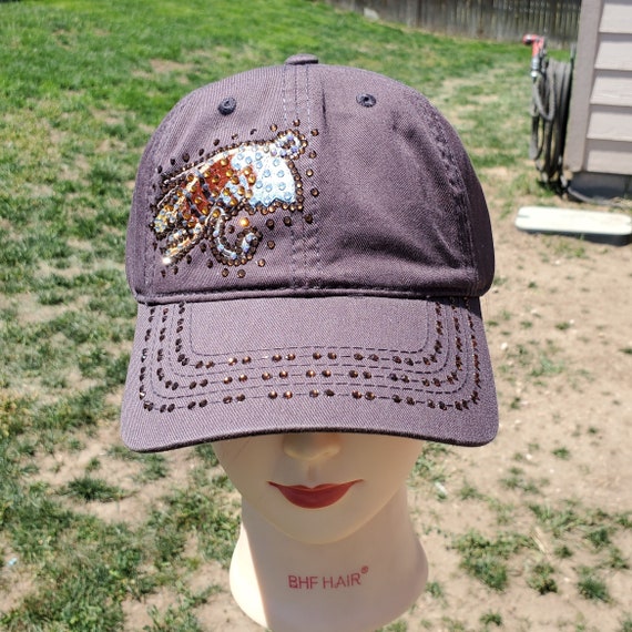 Ladies Brown Fly Bling Hat