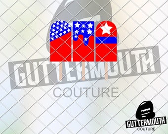 Patriotic Popsicles SVG: Red White & Blue Sublimation Design (Digital Download)