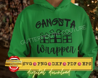 Gangsta Wrapper Christmas SVG: Funny Present Design (Digital Download)