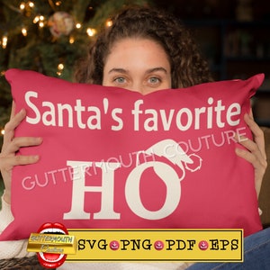 Santa&#39;s Lieblings-Ho-Svg, Santa-Svg, lustige Weihnachts-Svg, Weihnachtssublimationsentwurf, Weihnachtsmütze-Svg, Guttermouth Couture digitaler Download