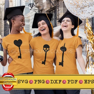 Skeleton Key SVG Bundle: Heart, Skull, Middle Finger (Digital Download)