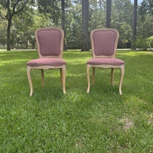 Customizable Upholstery Available | Vintage French-Style Chairs  |  Buy One or Full Set | Painted or Stained Finish | Gift for Her or Him